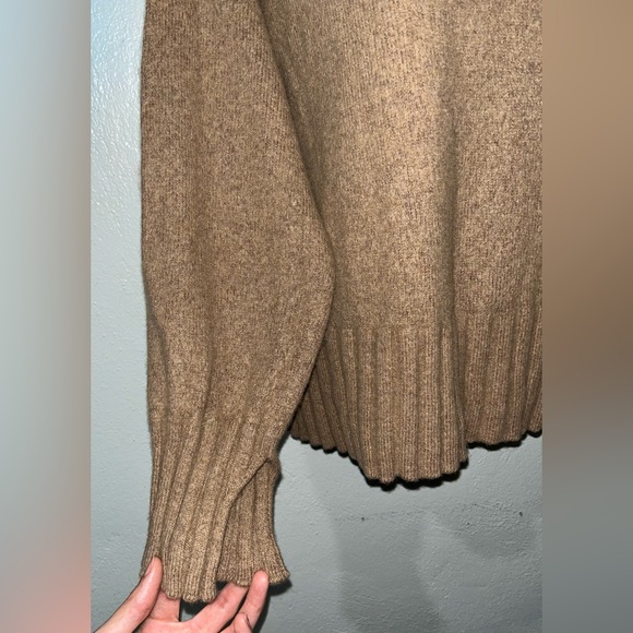 Arket Womens Jumper 100% Wool Brown Crewneck Pullover Chunky Ribbed Knit Sz L - Picture 11 of 11
